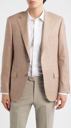 Samuelsohn Vicuna Plaid Wool & Silk Blend Sport Coat at Nordstrom, Size 42 Regular