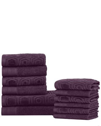 Superior Jacquard And Solid Absorbent 12Pc Combed Cotton Towel Set