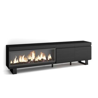 Skraut Home Skraut Home - Mueble Tv, Televisi&oacute;n, Muebles De Sal&oacute;n, Almacenaje, 210, Para Tv Hasta 80, Chimenea El&eacute;ctrica Xxl, Dise&ntilde;o Industrial, Estilo Moderno, N