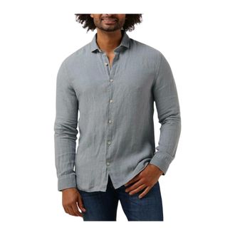 The Goodpeople Blauw Linnen Casual Overhemd Soho - Heren - Casual Overhemden - Blauw - L - Linnen - Overhemden