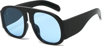 Generic Mens And Womens Personalized Large Frame Beach Vacation Sunglasses Outdoor UV400 Sports Photo Shooting Sun Glasses(Blue)