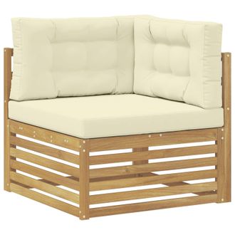 vidaXL Sof&aacute; De Esquina Para Exteriores Madera De Acacia S&oacute;lida Blanco Vidaxl