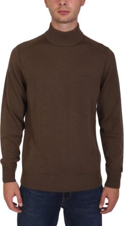 HUGO BOSS Gebreide kleding > Coltruien - Heren - Coltruien - Bruin - L - Truien & Vesten