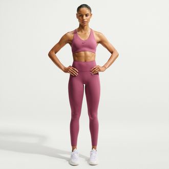 Nike Womens Universa High-Waisted Full-Length Leggings with No Front Seam in Red | HQ6810-654