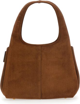 Coach Womens Shoulder Bag Suede Lana Brown