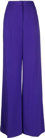 Moschino high-waist wide-leg trousers - women - Acetate/Viscose/Spandex/Elastane/Cupro - 40 - Purple
