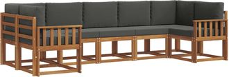 vidaXL Conjunto De Sof&aacute;s De Exterior 7 Uds. Natural Y Antracita Vidaxl