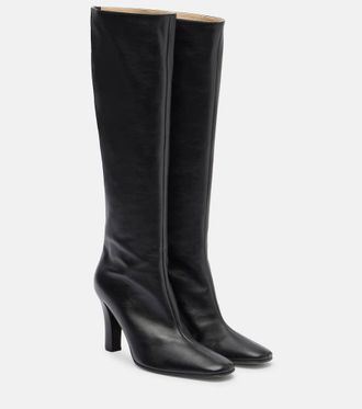 The Row Mona leather knee-high boots