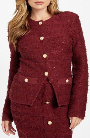 Marciano Clara Texture Cardigan in Red at Nordstrom, Size X-Small