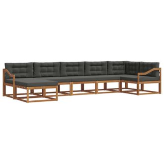 vidaXL Conjunto De Sof&aacute;s De Exterior 7 Pcs Natural Y Antracita Vidaxl