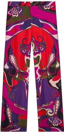 Pucci Orchidee Printed Silk Trousers - Multicoloured 1 - 42 (UK10 / S)