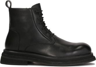 Kazar Zwarte laarzen met enkelhoog bovenwerk - Heren - Veterlaarzen - Zwart - 45 EU - Leer - Schoenen