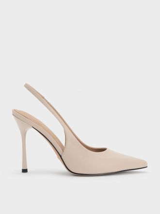 Charles & Keith Leather Slingback Stiletto Pumps