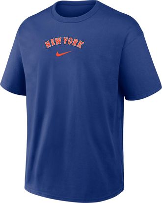Nike New York Mets City Name Max90 Nike Mens MLB T-Shirt in Blue | 04T64EWNME-20N