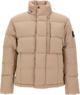 Stone Island Beige Mock Collar Jacket