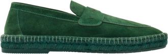 Ferragamo Dark Brilliant Green Espadrilles Loafers, Size 11