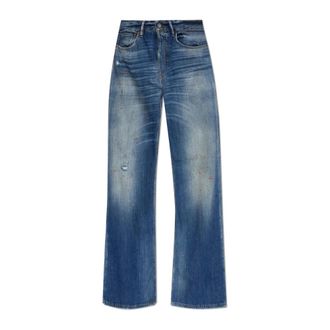 Acne Studios Straight Jeans, female, Blue, Size: W27 L32 Vintage-effect Jeans