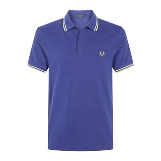 Fred Perry Camisa Polo M3600P con Doble Raya - Tops - Hombre - Azul - L