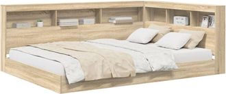vidaXL Bookcase Bed Sonoma oak 160 x 200 cm Engineered wood vidaXL