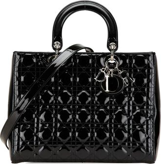 Dior Pre-owned Lady Medium Patent Tote - Dames - Vintage Shopper - Zwart - ONE Size - Leer - Vintage