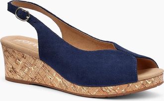 Hotter Womens Atlantic Womens Wedge Sandals - Navy - Size: 5.5