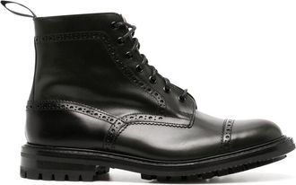 Trickers lace-up leather ankle boots - men - Leather/Rubber/Leather - 9.5 - Black