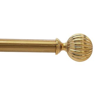 Ballard Designs Set of 2 Fluted Ball Drapery Finial - Brass, 1.25 - Ballard Designs