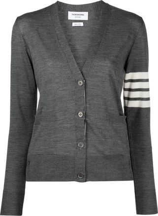 Thom Browne 4-Bar Stripe V-neck Cardigan