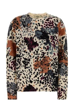 Fendi Printed Wool Blend Sweater