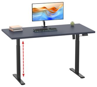 ebuy24 Ebuy24 - Escritorio Ajustable De Altura Vcm Estrecha 71-120 Cm Altura El&eacute;ctrica Ajustable Dimensiones De Ordenador 110x50 Mesa De Oficina Lona (negro 