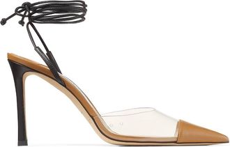 Jimmy Choo London Farley 95 Pvc and Leather Pumps