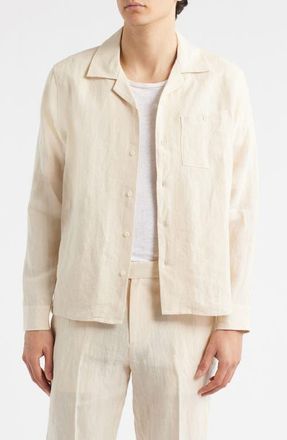 Percival Linen Shirt in Cream at Nordstrom, Size Xx-Large