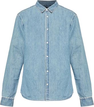 AllSaints Camicia denim Gleason Ramskull - Blu