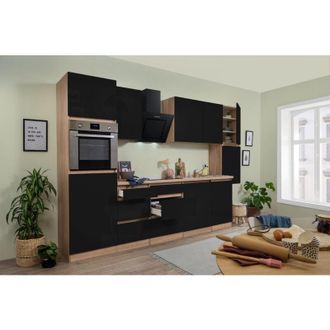 Respekta Cucina Modulo cucina blocco vuoto senza maniglie rovere nero Lorena 330 cm Respecta