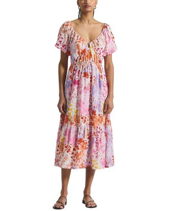 Derek Lam Laine Floral Printed Linen-Blend Maxi Dress