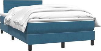 vidaXL Cama Box Spring Con Colch&oacute;n Terciopelo Azul Oscuro 120x210 Cm Vidaxl