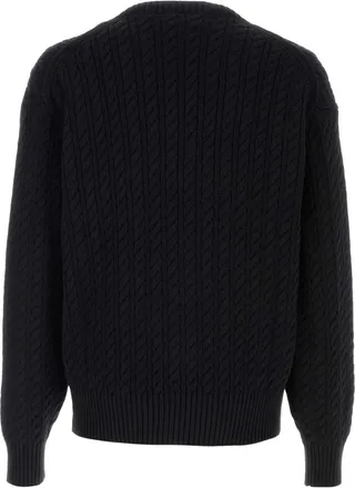 Kenzo Cable-Knit Cotton-Wool Cardigan - Black