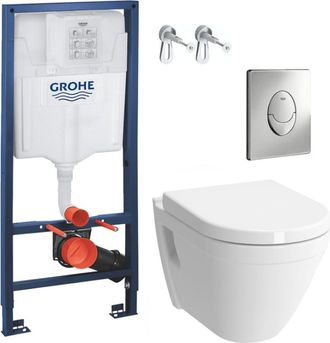 GROHE Pack Cisterna Wc Rapid Sl + Inodoro Vitra S50 + Asiento Softclose + Placa Cromada ( S50softclose-2) - Grohe