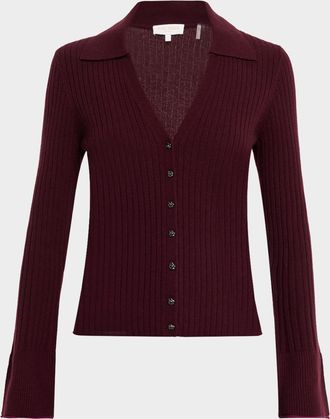 Ramy Brook Cathy Ribbed Cashmere Cardigan