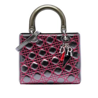 Dior Pre-owned Lady Dior Handtas - Dames - Pre-owned - Grijs - Maat: ONE Size Leer