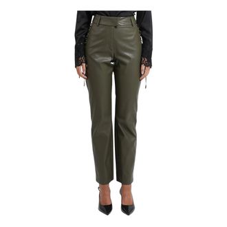 Fracomina Leather Broeken - Dames - Slim Fit Broeken - Groen - XS - Broeken