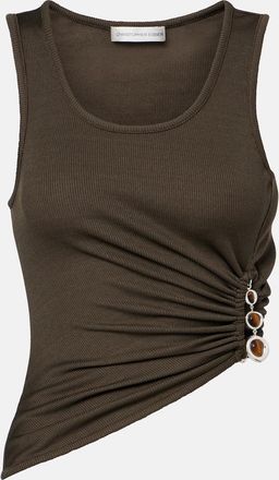 CHRISTOPHER ESBER Droplet Crystal embellished ruched tank top