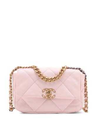 Chanel 2021-2025 Medium Lambskin 19 Flap satchel - Pink