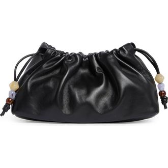 Reformation Solene Small Leather Pouch in Black Leather at Nordstrom