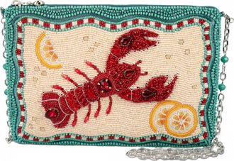Mary Frances Womens Crack Me Up Crossbody Handbag In Lobster
