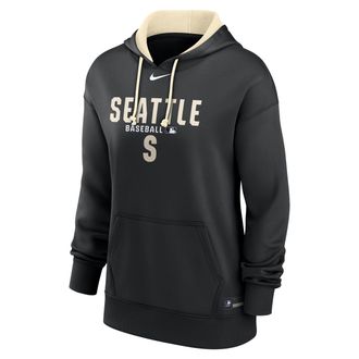 Nike Womens Seattle Mariners Authentic Collection Alt Logo Nike Therma MLB Pullover Hoodie in Black | 22MN0HY7MVR-8KL