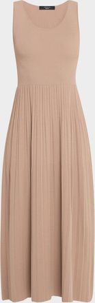 Max Mara Markus Sleeveless Pleated Knit Midi Dress