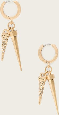 AllSaints Brass Laio Double Spike Earrings, Size: One Size