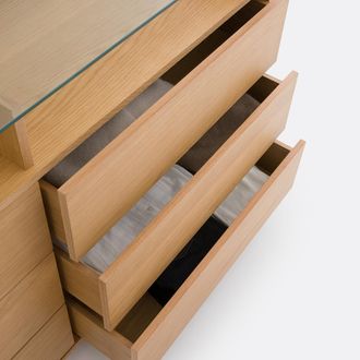 La Redoute Interieurs Ladekast van eikenfineer en gehard glas, 6 lades, WALOR