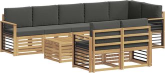 vidaXL Conjunto De Sof&aacute;s De Exterior 9 Uds. Blanco Y Antracita Vidaxl